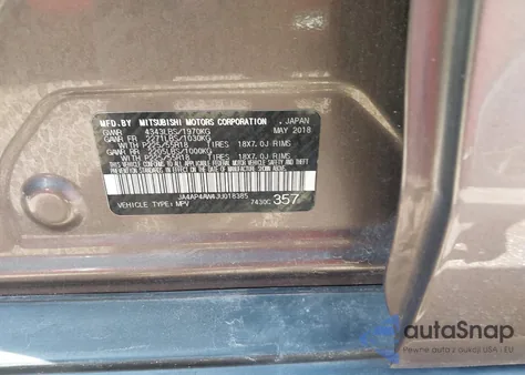 2018 Mitsubishi Outlander Sport 2.4 Sel z USA, uszkodzony, nr VIN JA4AP4AW4JU018385